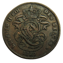 Load image into Gallery viewer, 1870 Belgium 2 Centimes Coin
