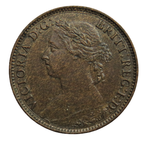 1884 Queen Victoria Farthing Coin - Great Britain