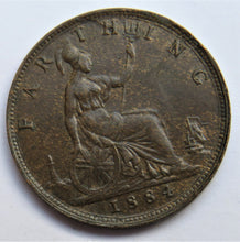 Load image into Gallery viewer, 1884 Queen Victoria Farthing Coin - Great Britain
