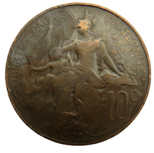 Load image into Gallery viewer, 1902 France 10 Centimes Coin
