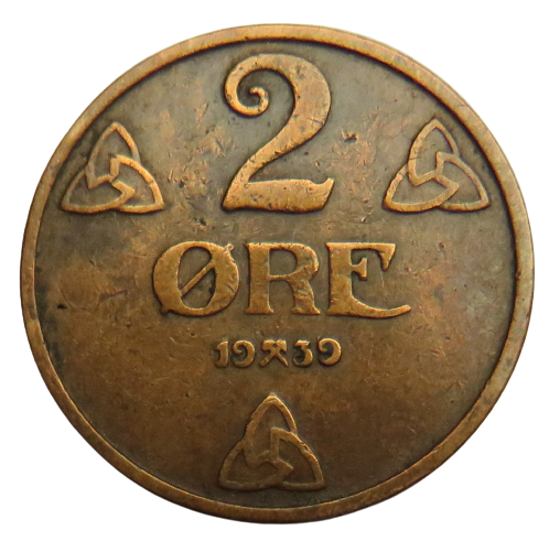 1939 Norway 2 Ore Coin