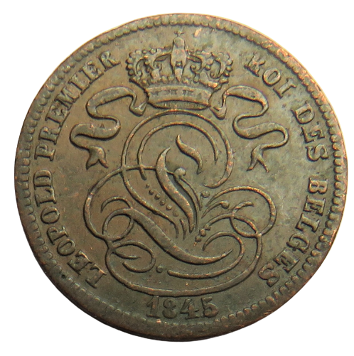 1845 Belgium One Centime Coin