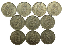 Load image into Gallery viewer, Bulk Lot of 10 x 1957 Queen Elizabeth II (English) Shilling Coins
