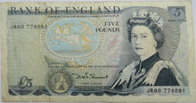 Load image into Gallery viewer, 1980 Bank Of England £5 Five Pound Bankntote D.H.F. Somerset
