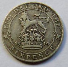 Load image into Gallery viewer, 1914 King George V Sixpence Coin - Great Britain
