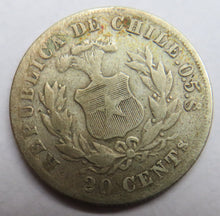 Load image into Gallery viewer, 1881 Chile Silver 20 Centavos Coin
