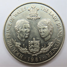 Load image into Gallery viewer, 1981 Bailiwick Of Guernsey 25 Pence / Crown Coin - Charles &amp; Diana
