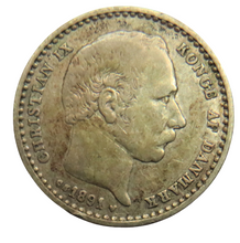 Load image into Gallery viewer, 1891 Denmark Silver 25 Ore Coin
