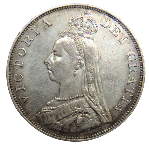 1887 Queen Victoria Jubilee Head Silver Double Florin Coin In Higher Grade