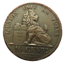 Load image into Gallery viewer, 1833 Belgium 10 Centimes Coin Good Detail
