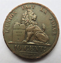 Load image into Gallery viewer, 1833 Belgium 10 Centimes Coin Good Detail
