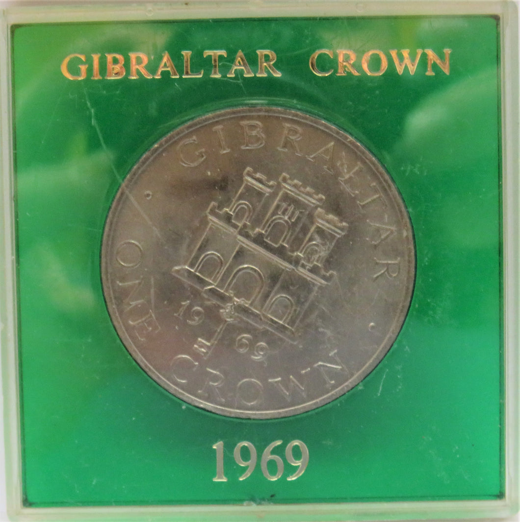 1969 Gibraltar Cased One Crown Coin