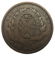 Load image into Gallery viewer, 1837 Lower Canada One Penny / 2 Sous Bank Token
