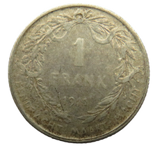 Load image into Gallery viewer, 1911 Belgium Silver One Franc Coin
