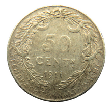 Load image into Gallery viewer, 1911 Belgium Silver 50 Centimes Coin
