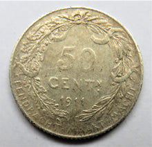 Load image into Gallery viewer, 1911 Belgium Silver 50 Centimes Coin
