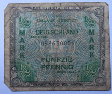 Load image into Gallery viewer, 1944 Germany 1/2 Mark Banknote
