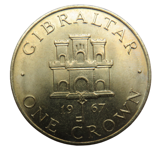 1967 Gibraltar One Crown Coin