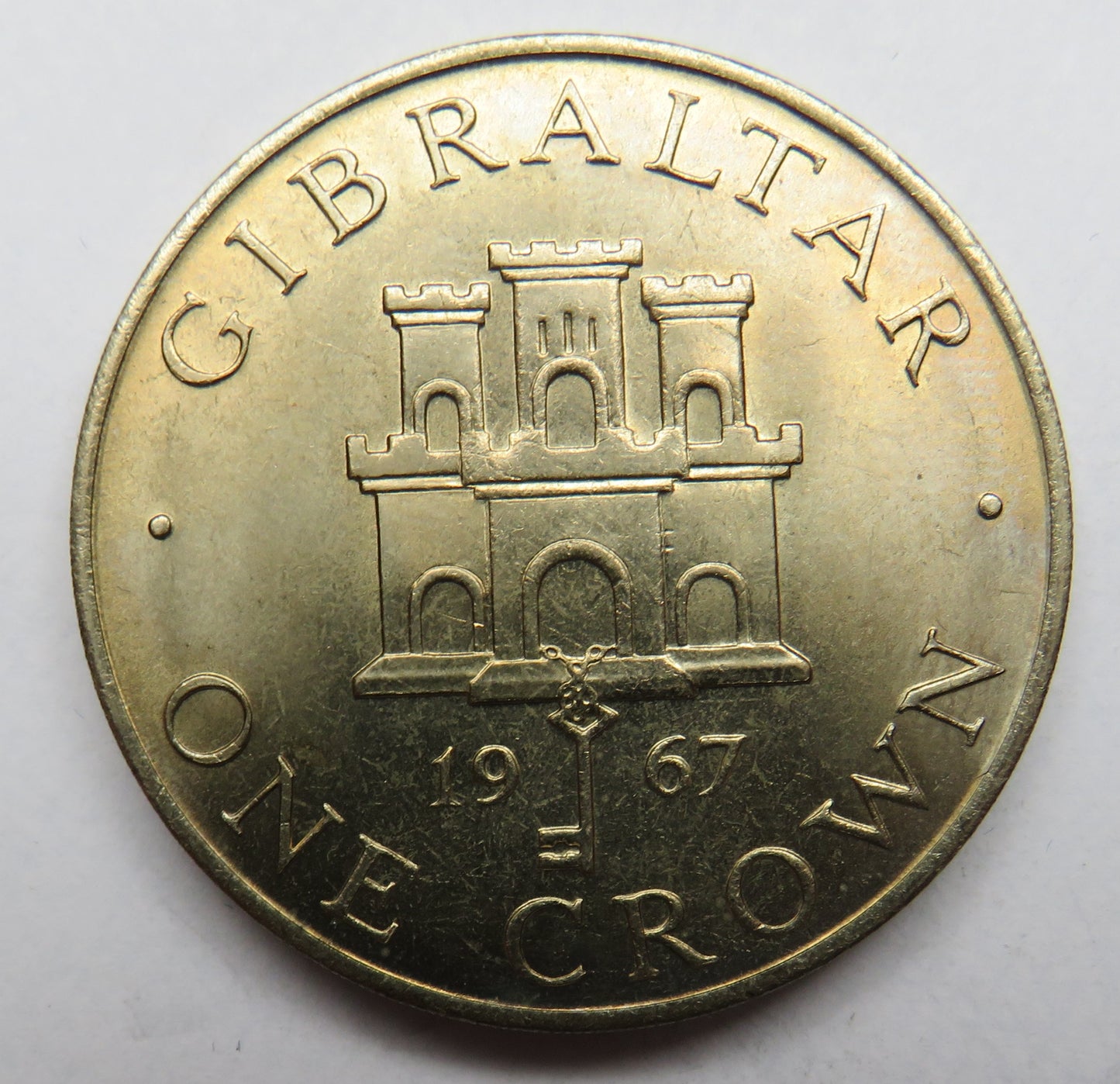 1967 Gibraltar One Crown Coin