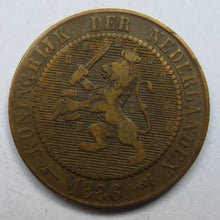 Load image into Gallery viewer, 1886 Netherlands 2 &amp; 1/2 Cents Coin
