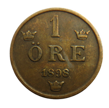 Load image into Gallery viewer, 1898 Sweden One Ore Coin
