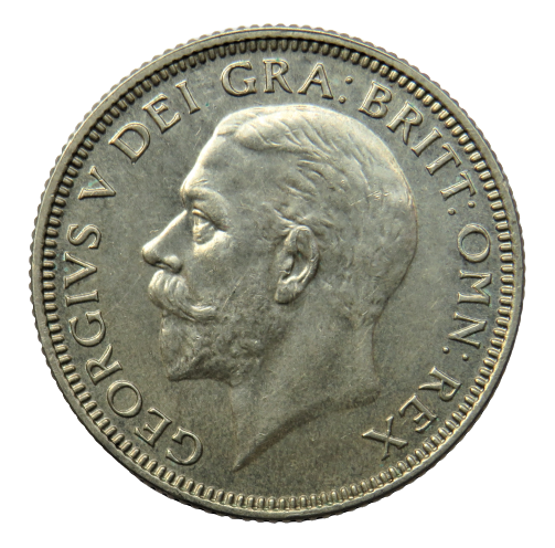 1933 King George V Silver Shilling Coin - Great Britain