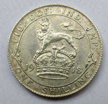 Load image into Gallery viewer, 1918 King George V Silver Shilling Coin - Great Britain
