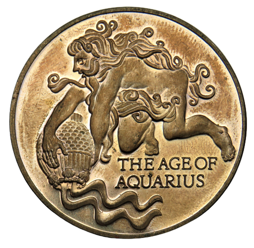 The Age Of Aquarius Love Joy & Peace Medal