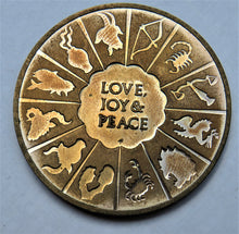 Load image into Gallery viewer, The Age Of Aquarius Love Joy &amp; Peace Medal
