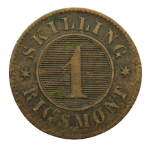 Load image into Gallery viewer, 1856 Denmark One Skilling Rigsmont Coin
