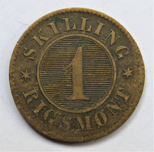 Load image into Gallery viewer, 1856 Denmark One Skilling Rigsmont Coin
