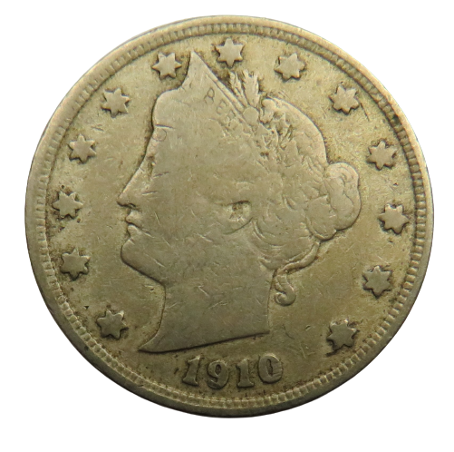 1910 USA Liberty Head Nickel Coin