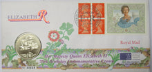 Load image into Gallery viewer, 1996 Queen Elizabeth 70th Birthday £5 Five Pound Coin &amp; Stamp Cover
