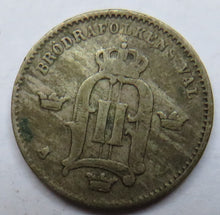 Load image into Gallery viewer, 1874 Sweden Silver 10 Ore Coin
