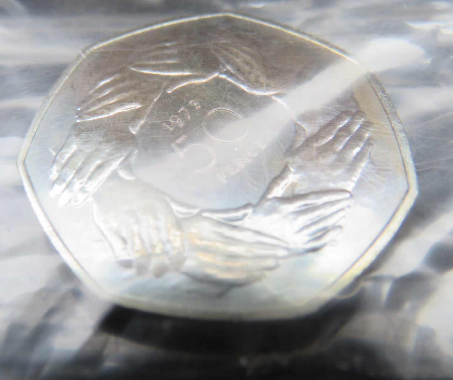 1973 Great Britain 50p Fifty Pence Coin Accession To European Union