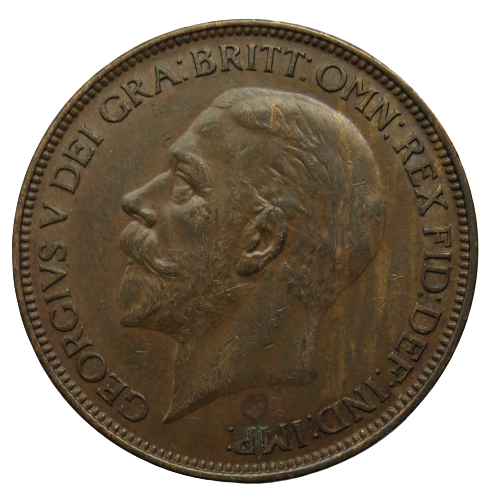 1927 King George V One Penny Coin - Great Britain