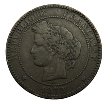 Load image into Gallery viewer, 1872-K France 10 Centimes Coin
