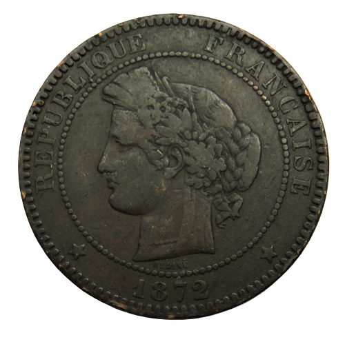 1872-K France 10 Centimes Coin