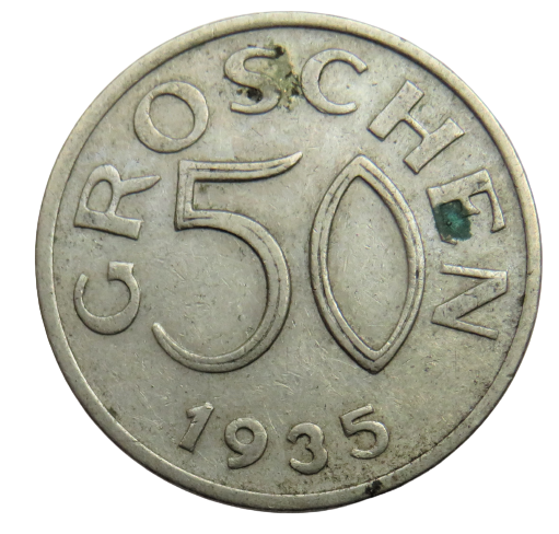 1935 Austria 50 Groschen Coin