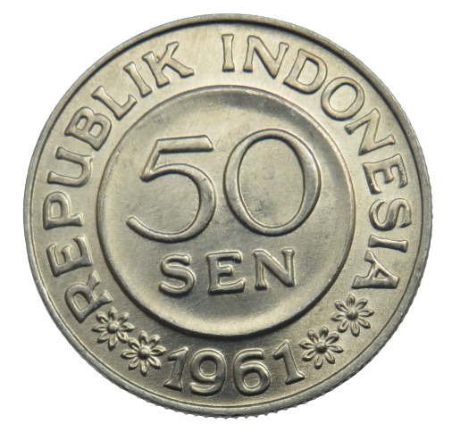 1961 Indonesia 50 Sen Coin