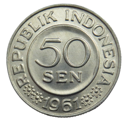 1961 Indonesia 50 Sen Coin