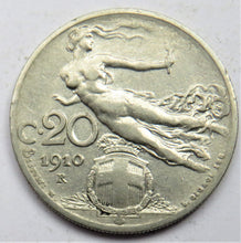 Load image into Gallery viewer, 1910 Italy 20 Centesimi Coin
