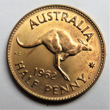 Load image into Gallery viewer, 1962 Queen Elizabeth II Australia 1/2d Half Penny Proof Coin
