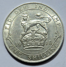 Load image into Gallery viewer, 1918 King George V Silver Shilling Coin - Great Britain
