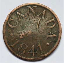 Load image into Gallery viewer, 1841 Canada Half-Penny Token
