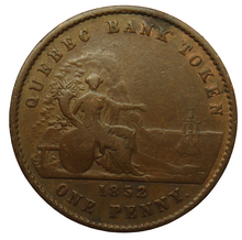 Load image into Gallery viewer, 1852 Quebec One Penny / Deux sous Bank Token - Province Du Canada
