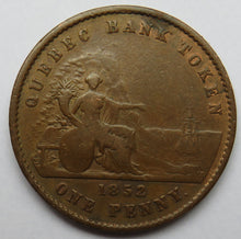 Load image into Gallery viewer, 1852 Quebec One Penny / Deux sous Bank Token - Province Du Canada
