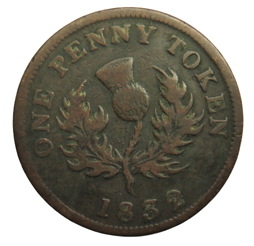 1832 Province Of Nova Scotia One Penny Token