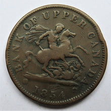 Load image into Gallery viewer, 1854 Bank Of Upper Canada One Penny Bank Token
