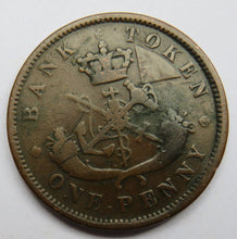 Load image into Gallery viewer, 1854 Bank Of Upper Canada One Penny Bank Token
